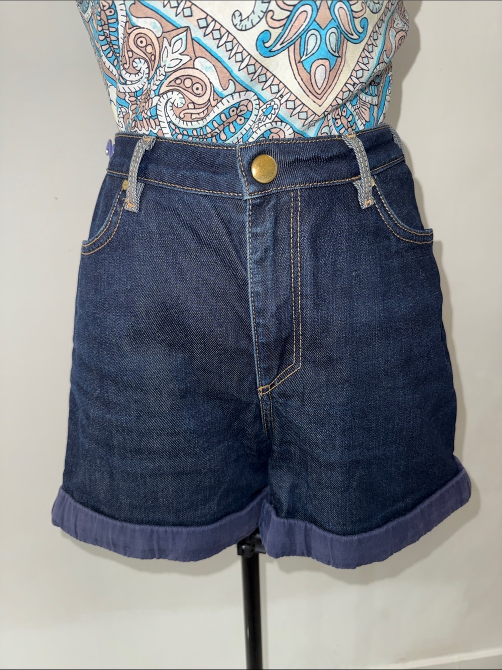 Rachel Antonoff x & Other Stories Mid-Rise Dark-Wash Denim Shorts Size 6